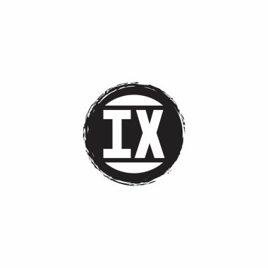 Beyaz arkaplanda izole edilmiş abstrac çember şekil tasarım şablonlu IX Logo İlk Harf Monogramı