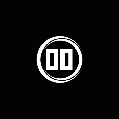 Siyah arkaplanda izole edilmiş daire dilimli yuvarlak tasarım şablonu içeren ilk harf monogramı