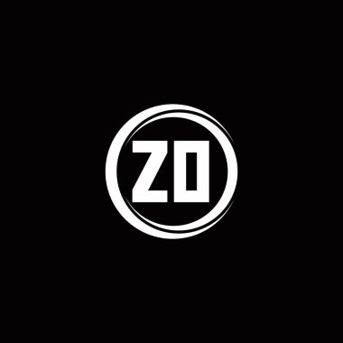 Siyah arkaplanda izole edilmiş daire dilimli yuvarlak tasarım şablonu içeren ilk harf monogramı