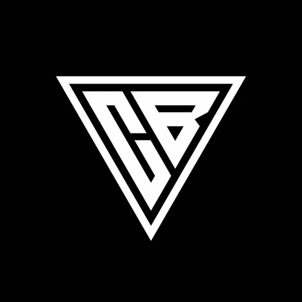 Logo Monogram Tvarem Tiranglu Izolované Černém Pozadí Geometrické Vektorové Ikony — Stockový vektor