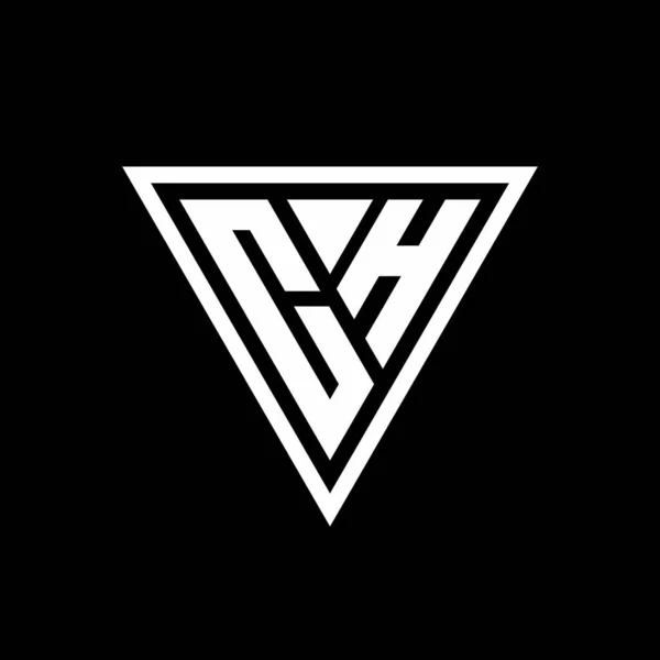 Монограмма Логотип Тиранжевой Формой Выделенной Черном Фоне Геометрической Иконкой Вектора — стоковый вектор