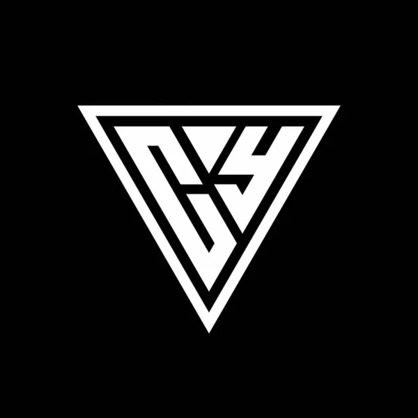 Logotyp Monogram Med Tirangle Form Isolerad Svart Bakgrund Geometrisk Vektor — Stock vektor