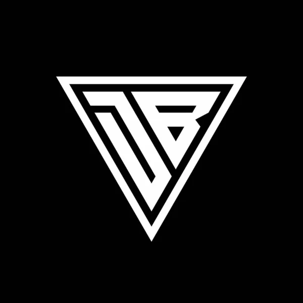 Logo Monogram Tvarem Tiranglu Izolované Černém Pozadí Geometrický Vektor Ikona — Stockový vektor