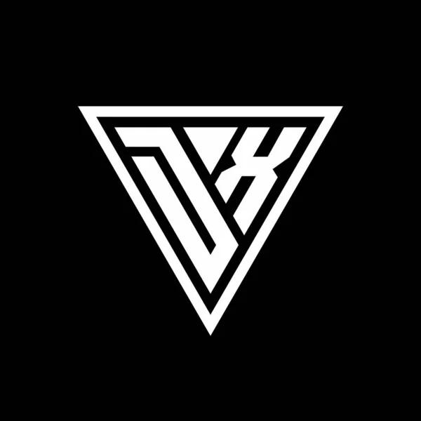 Монограмма Логотипа Тиранжевой Формой Выделенной Черном Фоне Геометрической Иконкой Вектора — стоковый вектор