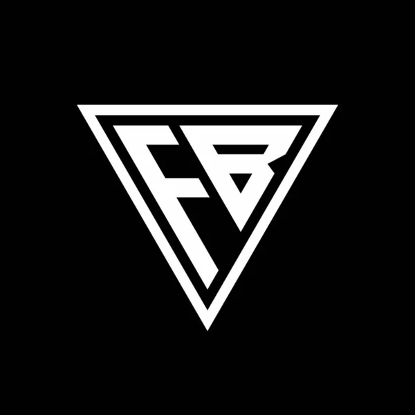Logo Monogram Tirangle Shape Isolated Black Background Geometric Vector Icon — Stock Vector