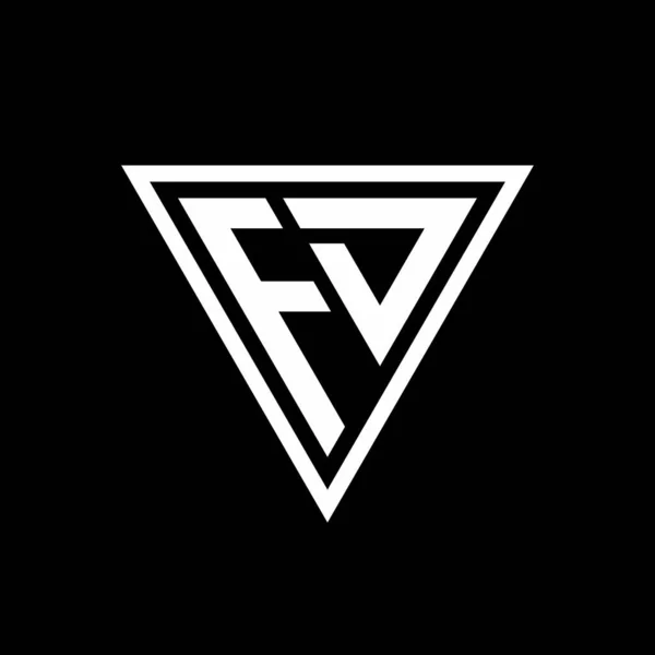 Logo Monogram Fekete Háttér Geometriai Vektor Ikonon Elszigetelt Kavargási Alakkal — Stock Vector