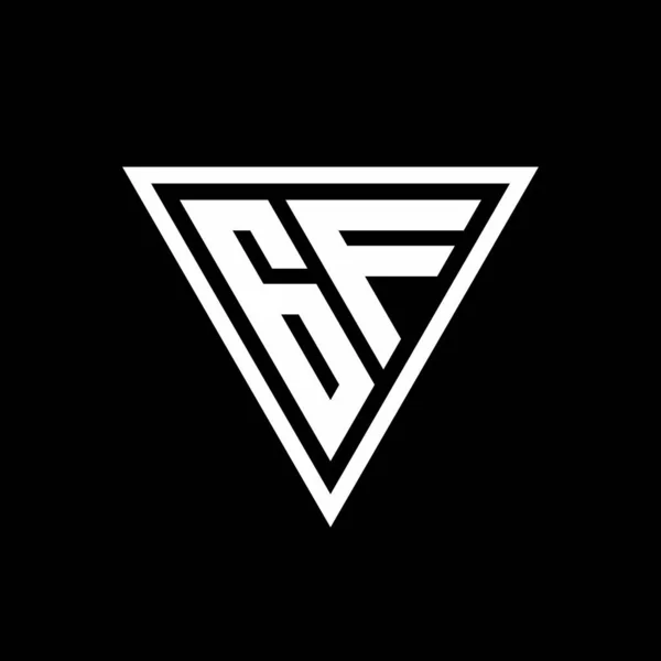 Logo Monogramme Avec Tirangle Forme Isolé Sur Fond Noir Icône — Image vectorielle