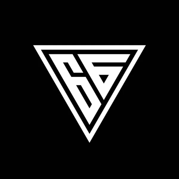 黒の背景幾何学的ベクトルのアイコンに孤立した三角形の形をしたGgロゴのモノグラム — ストックベクタ