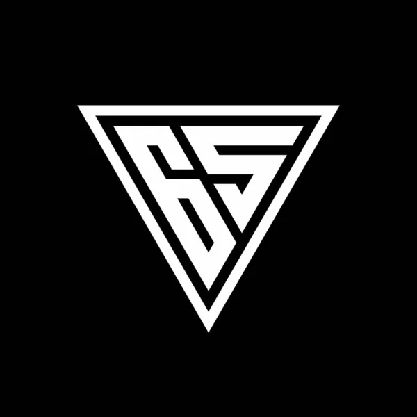 Logotipo Monograma Com Forma Tirangle Isolado Fundo Preto Ícone Vetor — Vetor de Stock