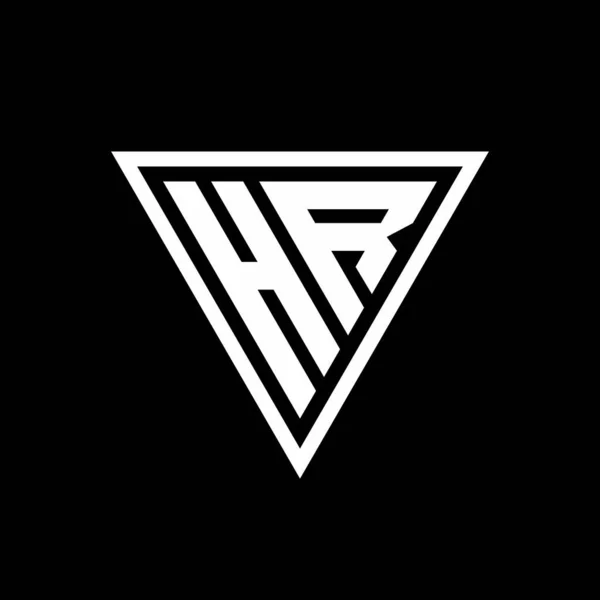 Logo Monogram Tvarem Tiranglu Izolované Černém Pozadí Geometrický Vektor Ikona — Stockový vektor