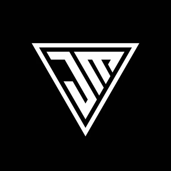 Logo Monograma Con Forma Tirángulo Aislado Icono Vector Geométrico Fondo — Archivo Imágenes Vectoriales