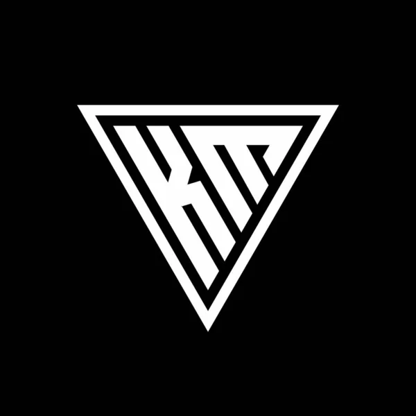 Siyah Arkaplan Geometrik Vektör Simgesinde Izole Edilmiş Tirangle Şekilli Logo — Stok Vektör