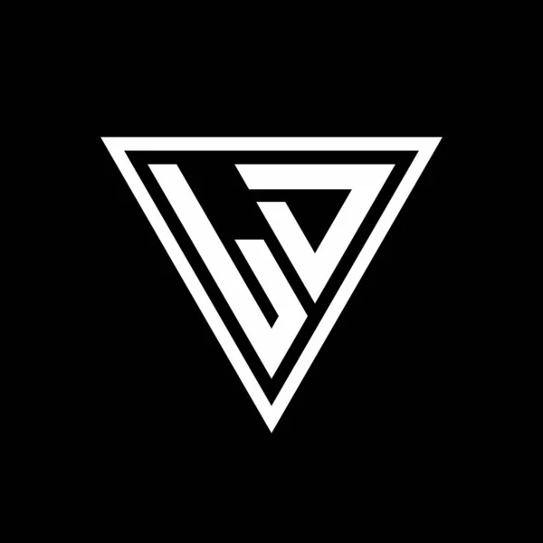 Logo Monogram Med Tirangle Form Isolerad Svart Bakgrund Geometrisk Vektor — Stock vektor