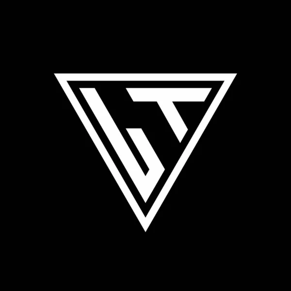 Logo Monogram Tirangle Shape Isolated Black Background Geometric Vector Icon — Stock Vector