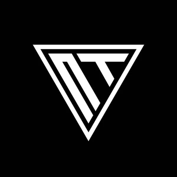 Logo Monogramme Avec Forme Tigre Isolé Sur Fond Noir Icône — Image vectorielle