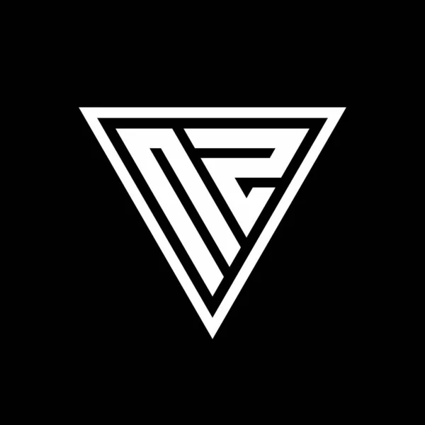 Монограмма Логотипа Треугольной Формой Выделенной Черном Фоне Геометрической Иконкой Вектора — стоковый вектор