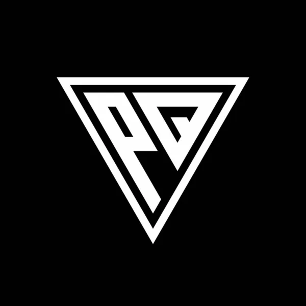 Logo Monogram Met Tirangle Vorm Geïsoleerd Zwarte Achtergrond Geometrische Vector — Stockvector