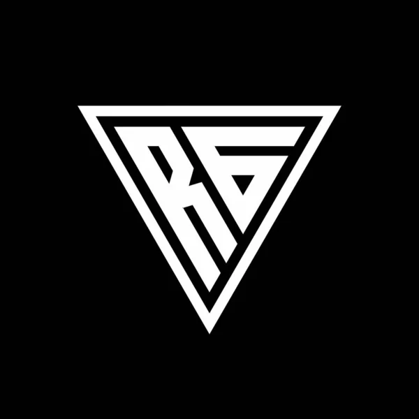 Logo Monogramma Con Forma Tirangle Isolato Sfondo Nero Icona Vettoriale — Vettoriale Stock