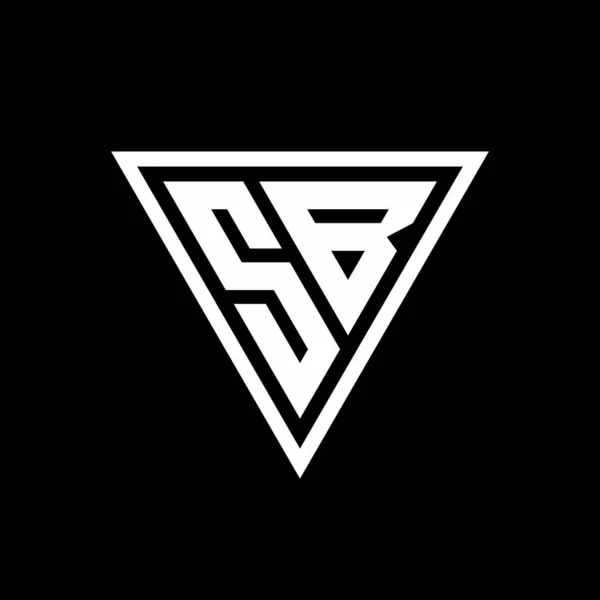 Logo Monogram Tvarem Tiranglu Izolovaný Černém Pozadí Geometrický Vektor Ikona — Stockový vektor