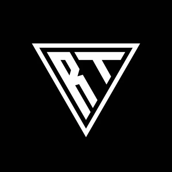 Logo Monogramma Con Forma Tirangolo Isolato Sfondo Nero Icona Geometrica — Vettoriale Stock