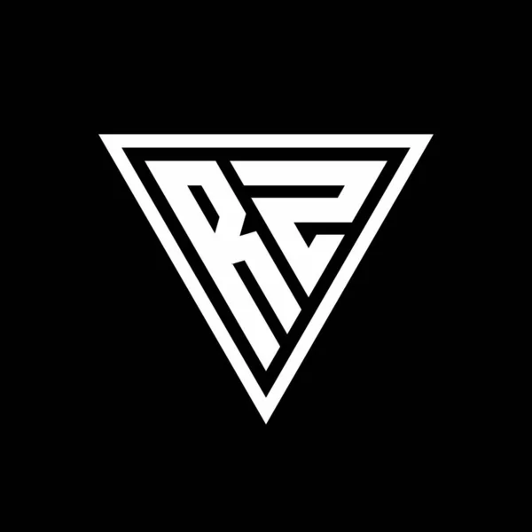 Logo Monogramma Con Forma Tirangle Isolato Sfondo Nero Icona Vettoriale — Vettoriale Stock