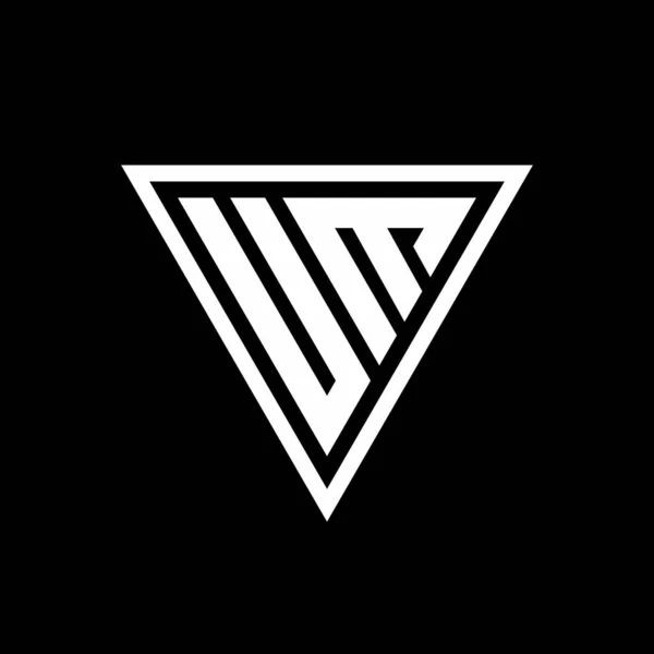 Logo Monograma Con Forma Tirángulo Aislado Sobre Fondo Negro Icono — Vector de stock
