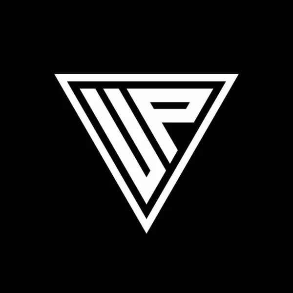 Nahoru Logo Monogram Tvarem Tirangle Izolované Černém Pozadí Geometrické Vektorové — Stockový vektor