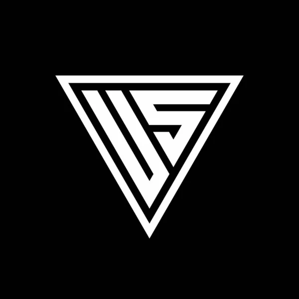 Logo Monograma Com Forma Tirangle Isolado Fundo Preto Ícone Vetor — Vetor de Stock
