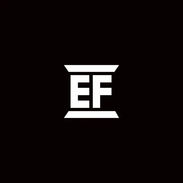 Logo Śladu Środowiskowego Monogram Szablonem Kształtu Filaru Odizolowany Czarnym Tle — Wektor stockowy