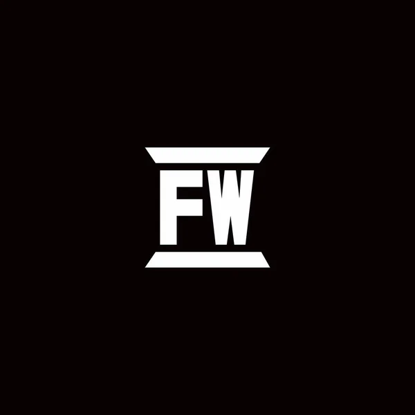 Logo Initialbuchstabe Monogramm Mit Säulenform Design Vorlage Isoliert Schwarzem Hintergrund — Stockvektor