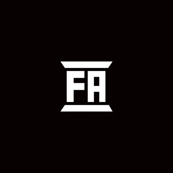 Монограмма Логотипа Рисунком Форме Столба Черном Фоне — стоковый вектор