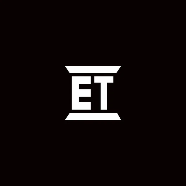 Monograma Letra Inicial Logotipo Com Modelo Design Forma Pilar Isolado —  Vetores de Stock