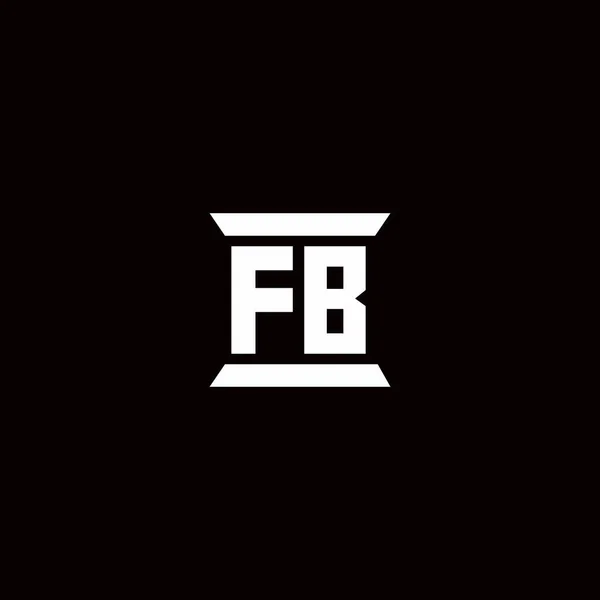 Логотип Монограма Початкової Літери Шаблоном Дизайну Форми Стовпа Ізольовано Чорному — стоковий вектор
