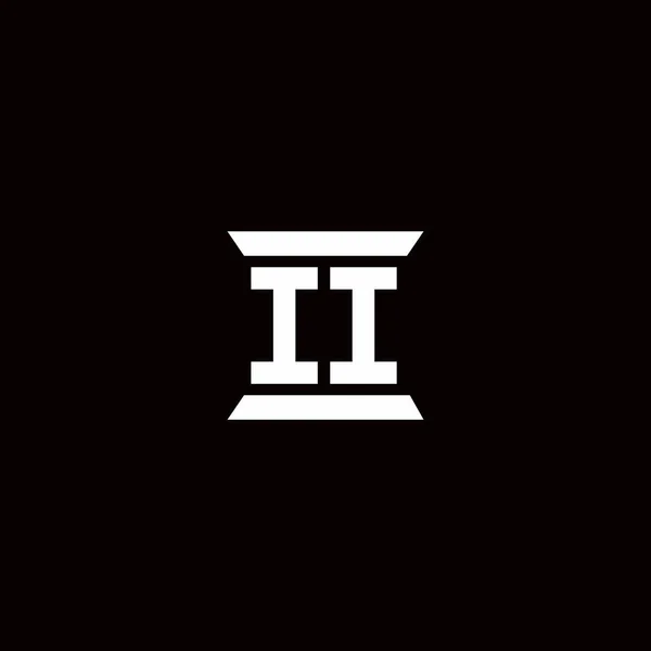 Logo Eerste Letter Monogram Met Pilaar Vorm Ontwerp Template Geïsoleerd — Stockvector