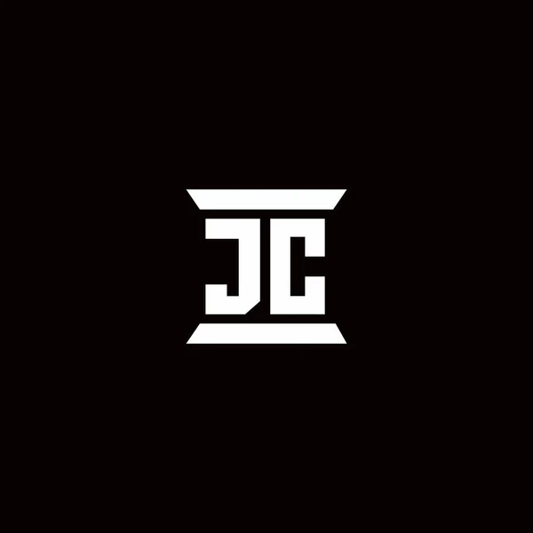 Logo Lettre Initiale Monogramme Avec Modèle Conception Forme Pilier Isolé — Image vectorielle