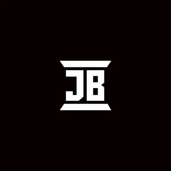 Логотип Початкова Літери Монограма Шаблоном Дизайну Форми Стовпа Ізольовані Чорному — стоковий вектор