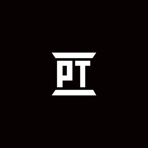 Logo Inicial Letra Monograma Con Plantilla Diseño Forma Pilar Aislado — Archivo Imágenes Vectoriales