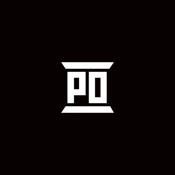 Logo Inicial Letra Monograma Con Plantilla Diseño Forma Pilar Aislado — Archivo Imágenes Vectoriales