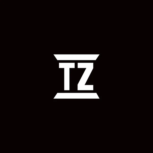 Логотип Початкової Літери Монограма Шаблоном Дизайну Форми Стовпа Ізольовані Чорному — стоковий вектор