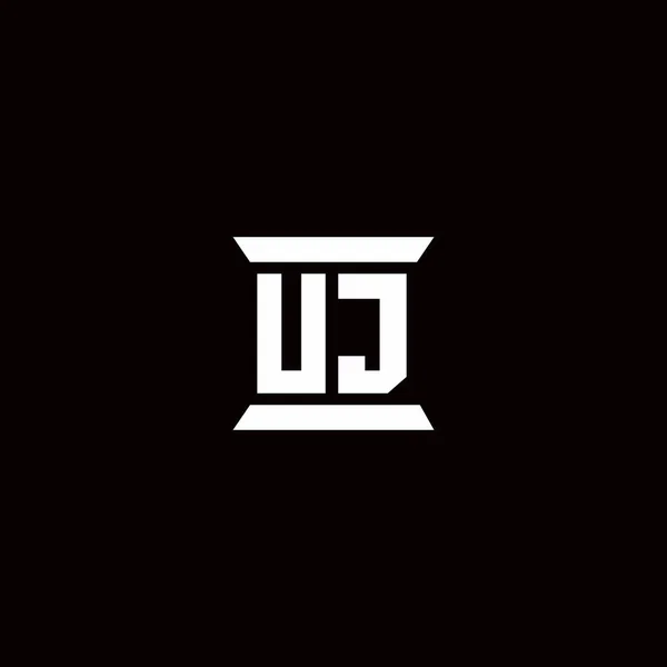 Monogramme Lettre Initiale Logo Avec Modèle Conception Forme Pilier Isolé — Image vectorielle