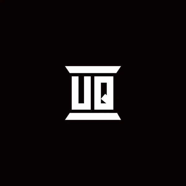 Logo Początkowy Monogram Literowy Szablonem Kształtu Filaru Odizolowany Czarnym Tle — Wektor stockowy
