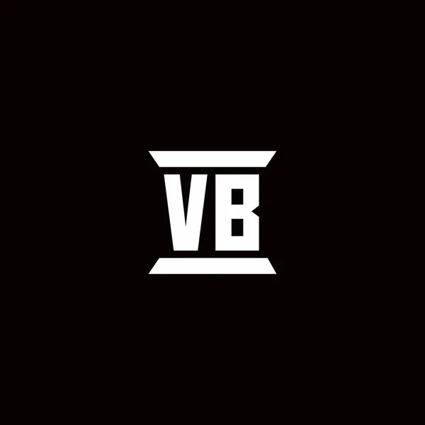 Логотип Початкової Літери Монограма Шаблоном Дизайну Форми Стовпа Ізольовані Чорному — стоковий вектор