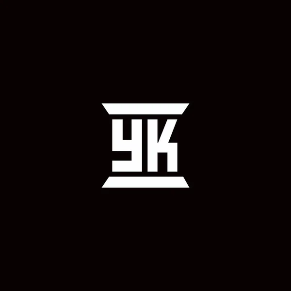 Логотип Початкова Літери Монограма Шаблоном Дизайну Форми Стовпа Ізольовано Чорному — стоковий вектор