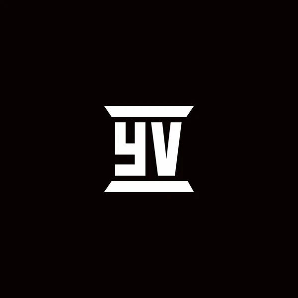 Logotipo Inicial Letra Monograma Con Plantilla Diseño Forma Pilar Aislado — Vector de stock