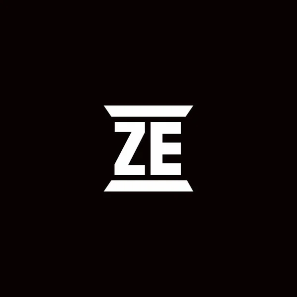Logo Initialbuchstaben Monogramm Mit Säulenförmiger Designvorlage Isoliert Auf Schwarzem Hintergrund — Stockvektor