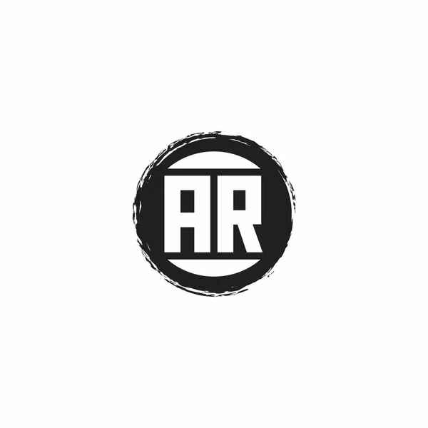 Logosu Harf Monogramı Astrac Circle Şekil Tasarım Şablonu Beyaz Arkaplanda — Stok Vektör
