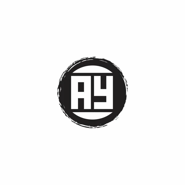 Логотип Начальная Монограмма Буквы Абстрактной Формы Круга Шаблон Изолированный Белом — стоковый вектор
