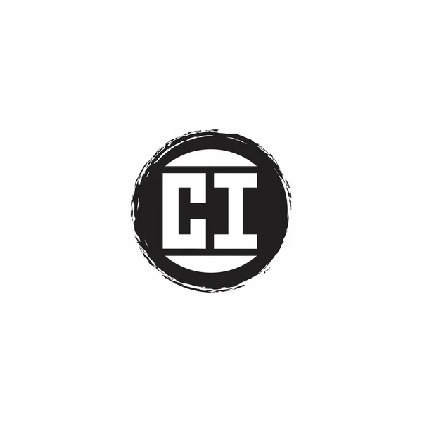 Logo Monograma Carta Inicial Com Abstrac Modelo Design Forma Círculo —  Vetores de Stock