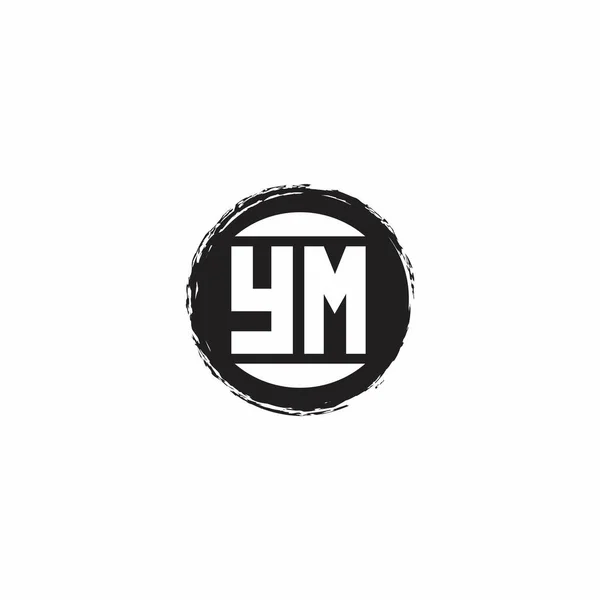 Логотип Начальная Буква Монограмма Абстрактной Формы Круга Шаблон Изолированный Белом — стоковый вектор
