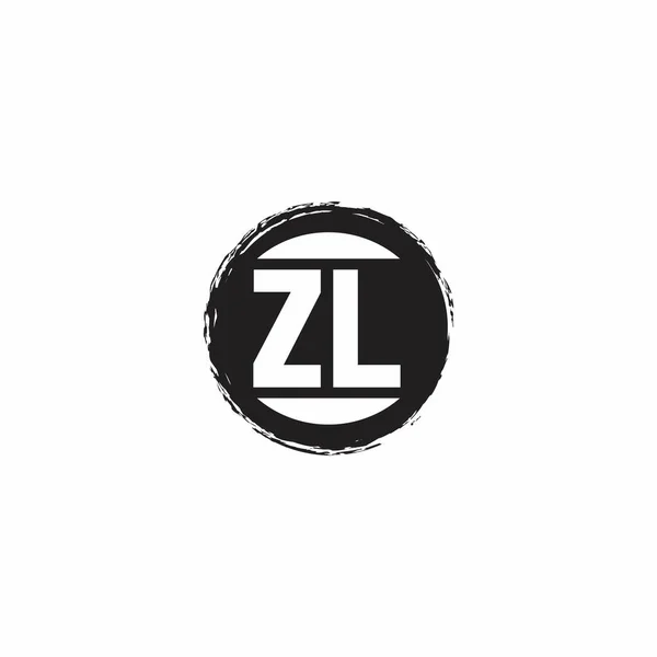 Zlロゴのイニシャル文字白の背景に隔離された抽象的な円形状のデザインテンプレートを持つモノグラム — ストックベクタ